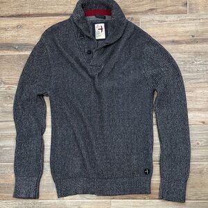Relwen Stylish Charcoal V-Neck Sweater Mens Size Large